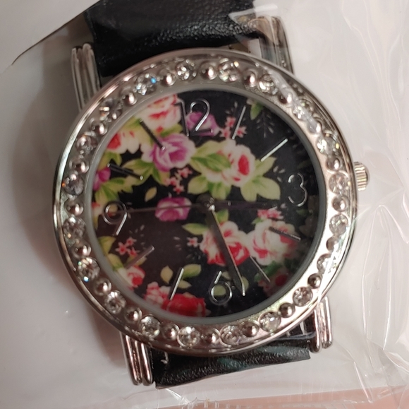 Vintage Toni Floral Face Watch With Gems - Picture 4 of 4